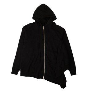 NEW UNRAVEL PROJECT Black Asymmetric Drape Hoodie Size XXS $700